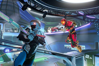 create a futuristic sci fi multiplayer game environment and game assets