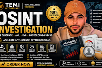 do professional osint investigation, due diligence, aml kyc and background check