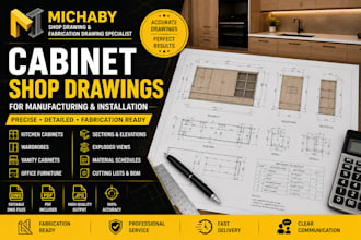 create cabinet shop drawings for manufacturing and installation