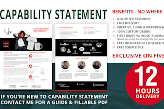 design your federal government capability statement in 12hrs