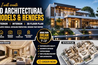 model 3d render interior, exterior ,3d floorplan