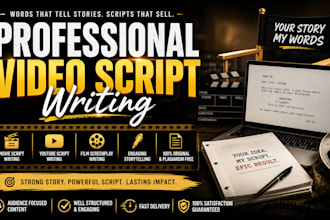 do video script writing for movie script, youtube screenwriting film script
