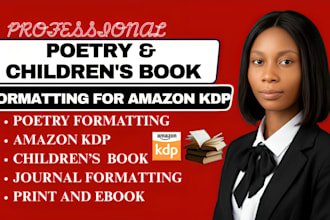 format poetry book children story and journal for amazon kdp print and ebook