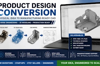 product design conversion 3d scan to manufacturing cad cnc injection molding
