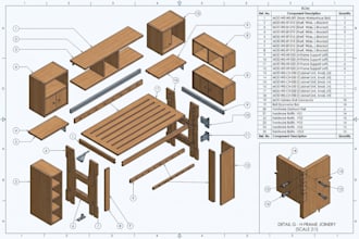 do parametric wall art furniture design shop drawing inlay and 3d panel cutlist