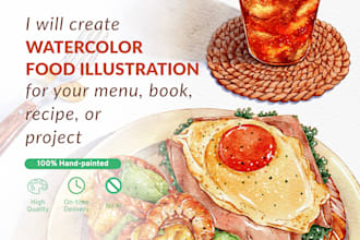 create watercolor food illustration