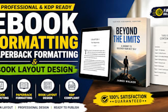 do ebook formatting, paperback formatting and book layout design