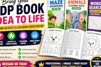 design profitable KDP activity and coloring books for kids and adults