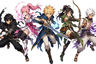 create professional anime character designs and storyboard illustrations