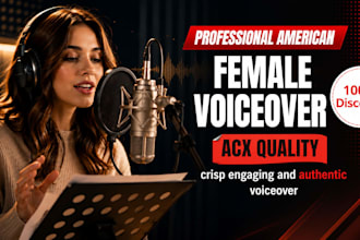 record a warm english american female voiceover for commercials and narration