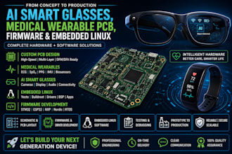 design ai smart glasses, medical wearable pcb, firmware and embedded linux
