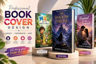 design a professional book cover, ebook cover, and amazon KDP paperback cover