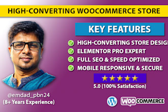 build a woocommerce online store with complete on page SEO