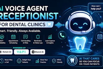 ai voice agent receptionist for dental clinics with retell ai, vapi ai, bland ai