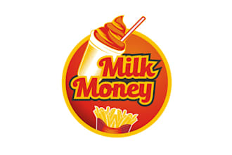 design professional milk money burger logo