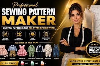 develop production ready sewing patterns and sewing instructions for kids wear