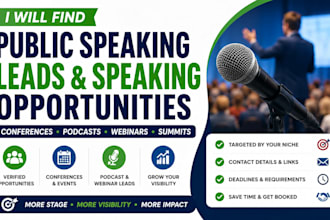 find verified public speaking leads and speaking opportunities