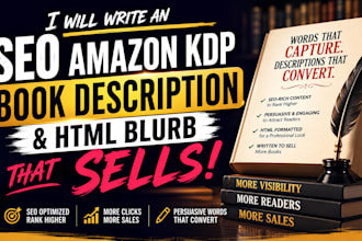 write an SEO amazon KDP book description and HTML blurb that sells