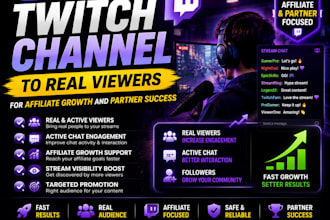 promote your twitch channel for real viewers and affiliate growth