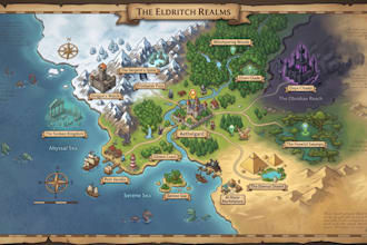 do interactive isometric fantasy map for app, game level, authors, worldbuilding