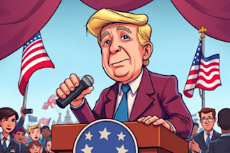 drawing a political or satirical cartoon
