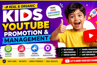 do organic kids youtube video promotion, kids channel growth