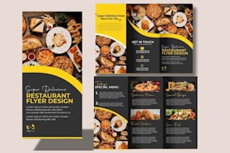 design trifold brochure, bifold brochure, sales flyer event flyer for business