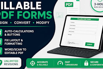 create interactive fillable pdf form or redesign fillable pdf form