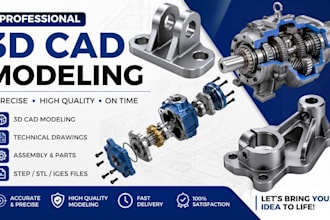 do 3d cad modeling, mechanical design, solidwork product design cad
