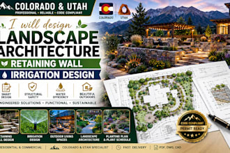 design colorado utah landscape architecture, retaining wall, irrigation design