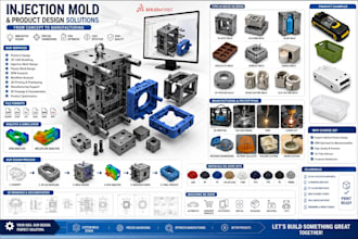 do injection mold design, plastic mold, dfm analysis, soildwork and 3d cad model