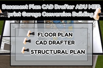 basement plan cad drafter adu mep blueprint garage conversion building plans