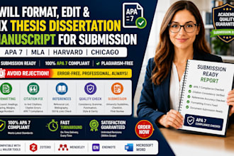 format edit thesis dissertation manuscript apa 7 mla harvard citations