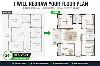 redraw your floor plan into a real estate floor plan