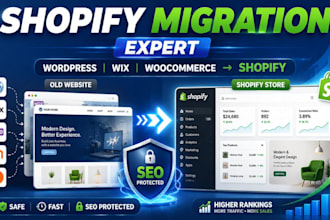 migrate wordpress wix ecwid godaddy to shopify website migration domain transfer