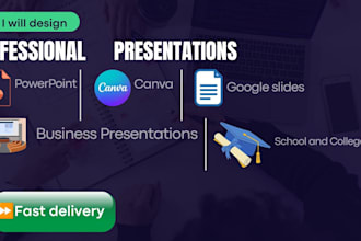 design  canva presentations,  PPT, and google slides