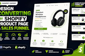 design converting shopify product page and sales funnel