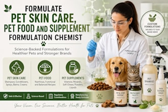 formulate pet skin care ,pet food and supplement formulation chemist