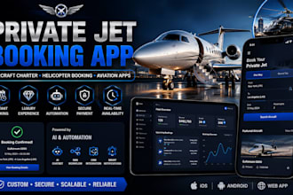 develop private jet booking app aircraft charter and helicopter booking app