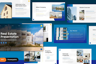 design real estate presentation redesign ppt powerpoint template canva slides