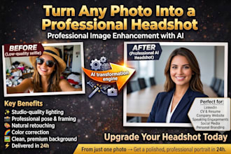 realize a professional photo for CV, linkedin