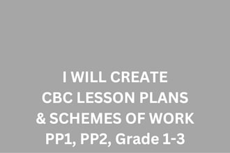 write cbc ecde lesson plans and schemes of work