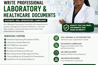write professional laboratory and healthcare documents