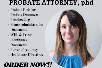 be new york probate attorney and expertly draft and proofread probate documents