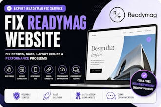 fix readymag website errors bugs layout issues performance repair expert