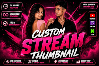 custom thumbnails for youtube , twitch and kick