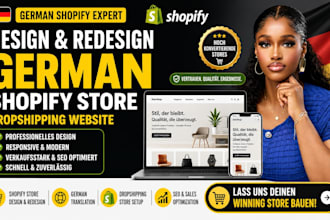 design or redesign a professional german shopify store or dropshipping website