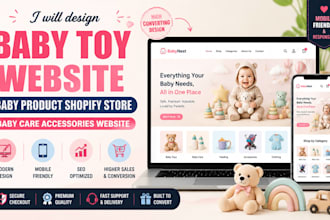 design baby toy website baby product shopify store baby care accessories website