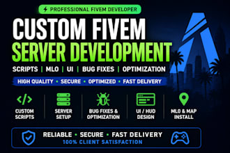 develop custom fivem scripts esx qbcore server setup bug fixes and UI
