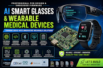 design ai smart glasses pcb and wearable medical device  with embedded firmware